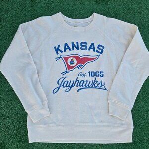 💙❤️University of Kansas Jayhawks, Crew neck soft fleece long sleeve sweatshirt